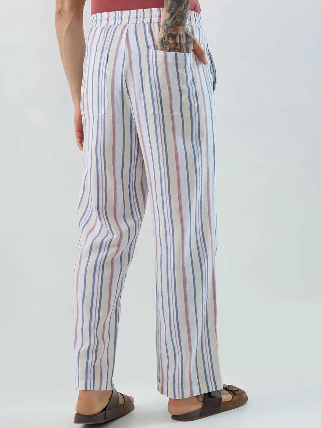 Coastal Breeze MultiStripe Straight-Fit Trousers - Image 7