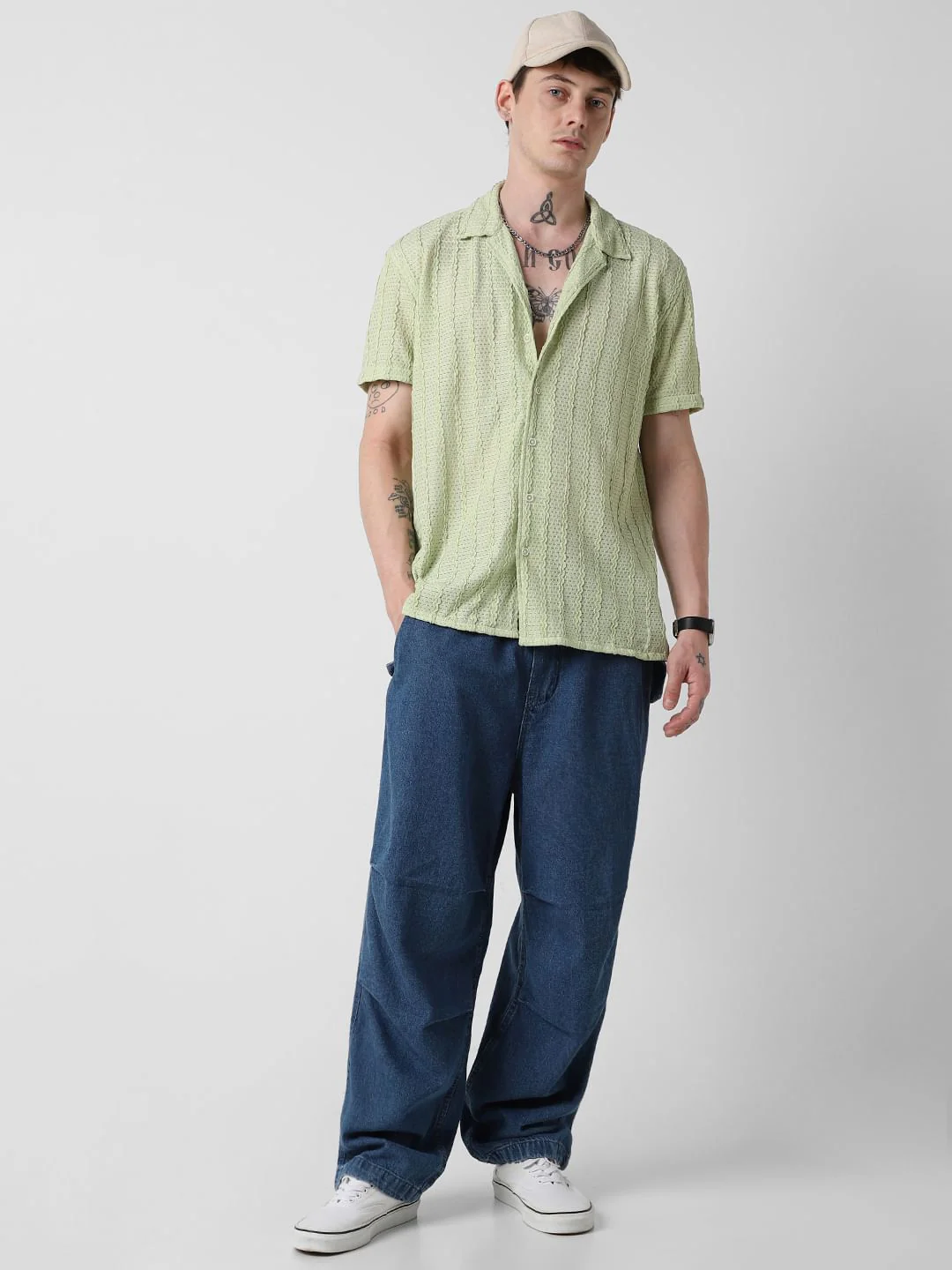Exquisite AeroMesh Sage Green Oversized Shirt - Image 7