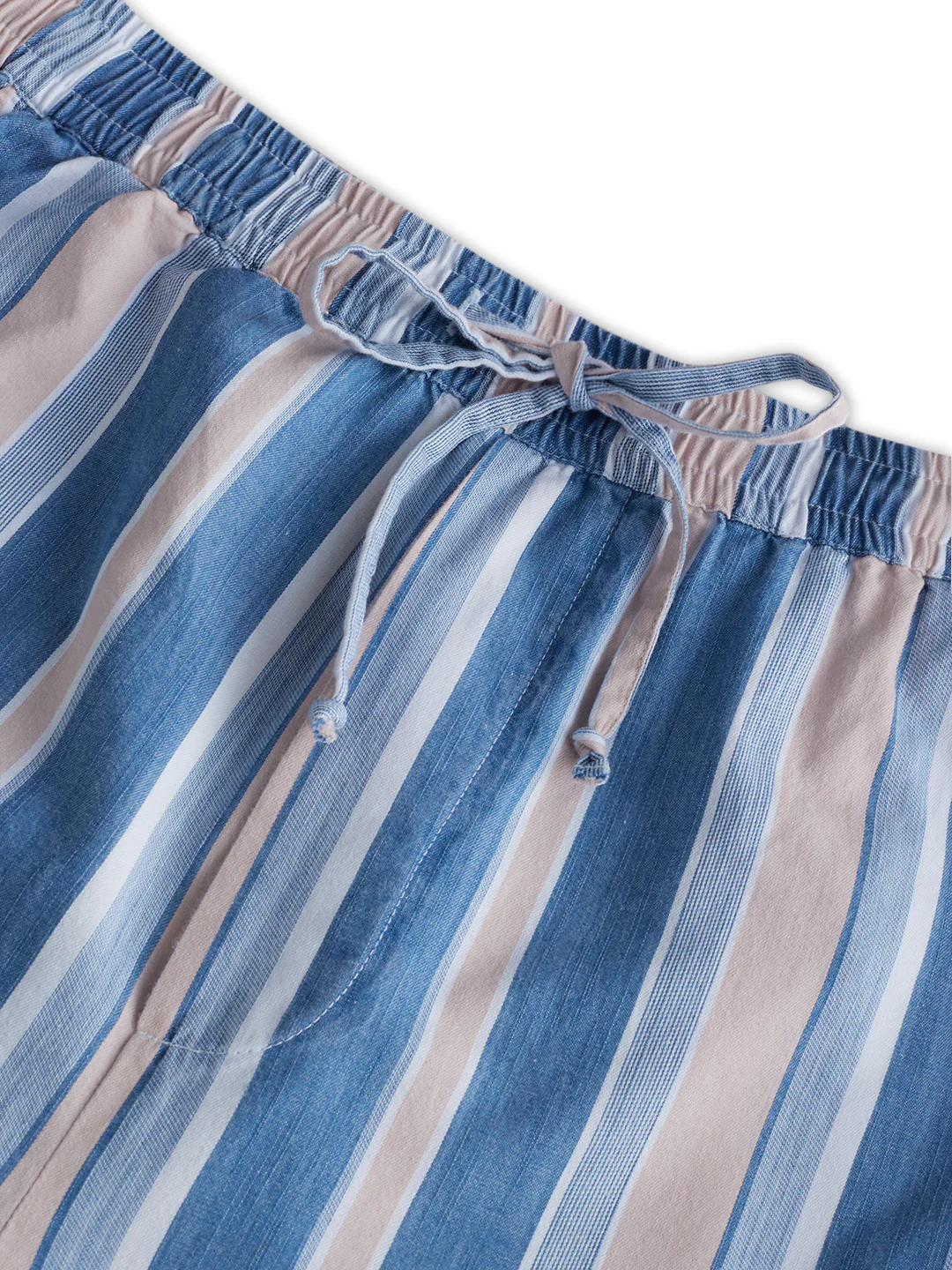 Multi-Tone Denim Striped Straight Fit Trousers - Image 3