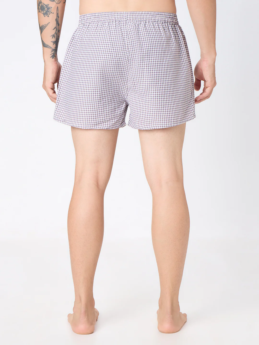 Navy Stripes & Brown Checks Boxers - Image 7