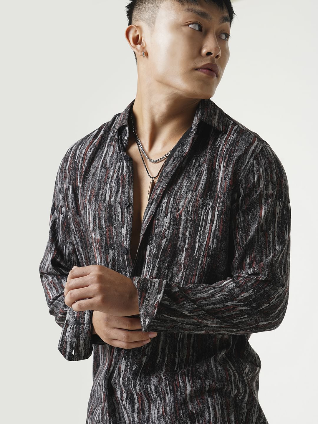 Premium Multicolour Artistic Textured Shirt - Image 4
