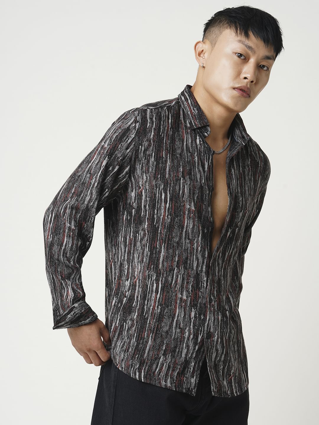 Premium Multicolour Artistic Textured Shirt - Image 6