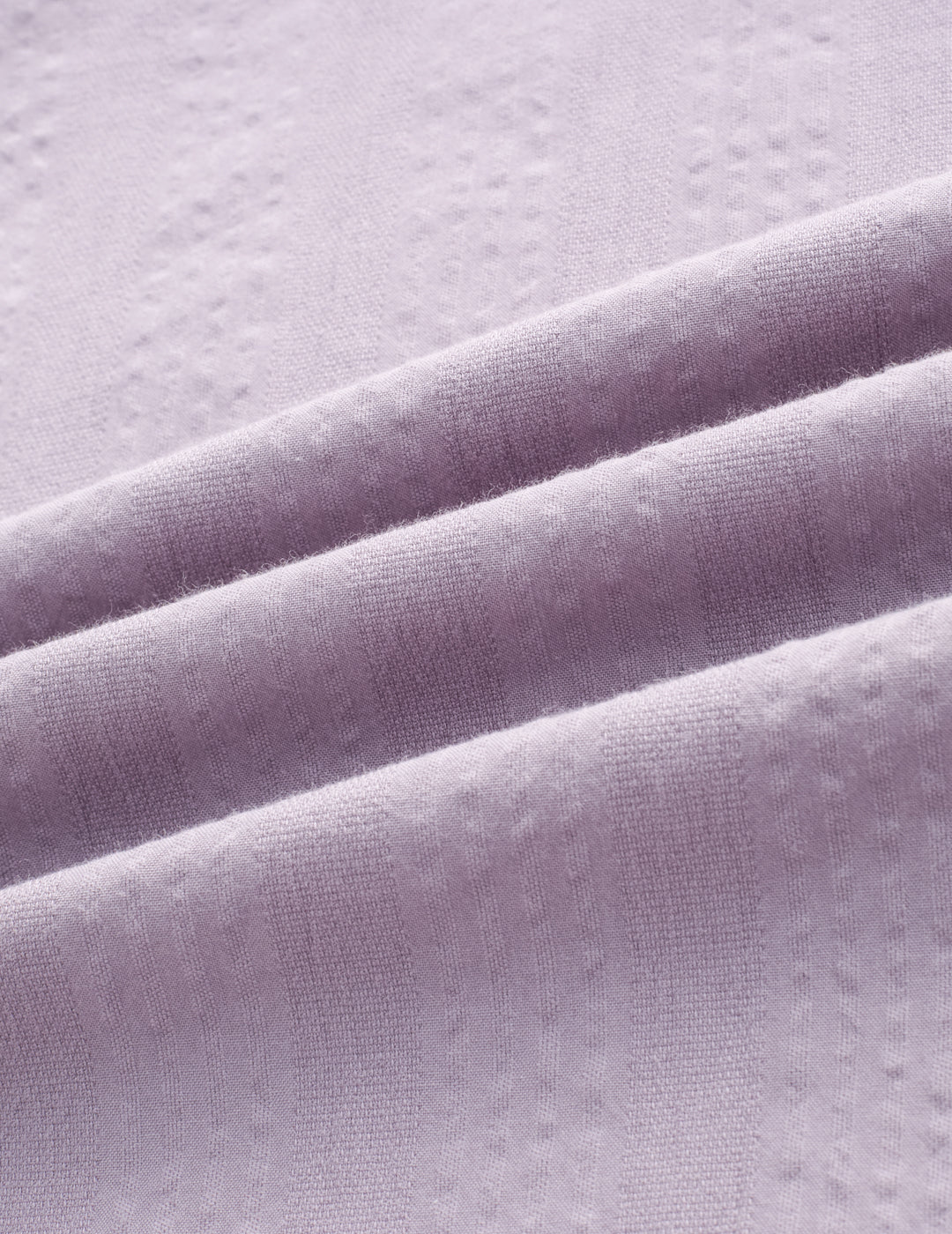 Soft Lavender Seersucker Striped Mandarin Shirt - Image 3